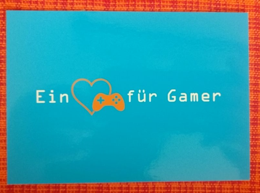Postkarte "Ein  HERZ für Gamer"